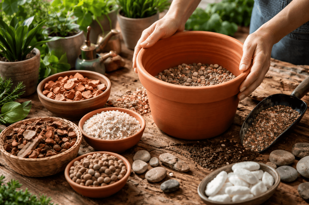 Co w takim razie zamiast keramzytu do doniczki?